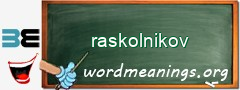WordMeaning blackboard for raskolnikov